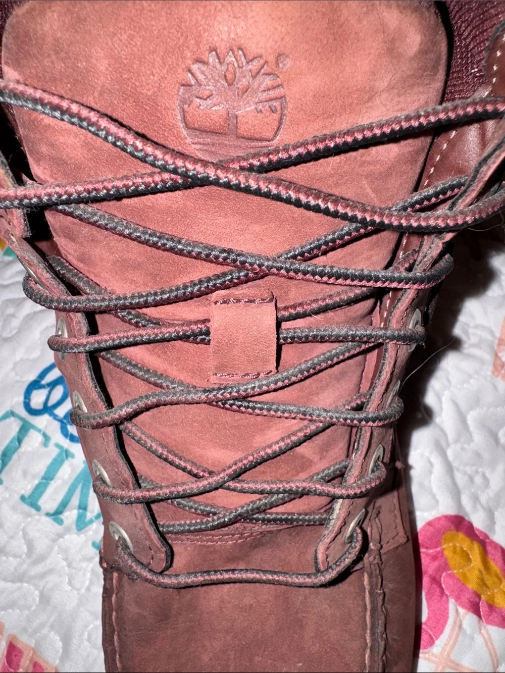 NWOT Timberland Men's Maroon Lace-Up Leather Boots